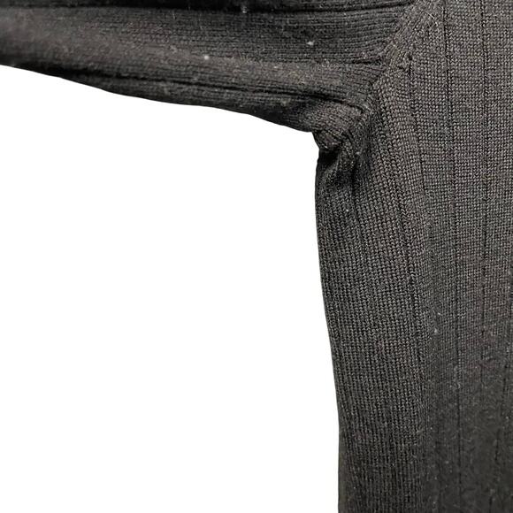 Tory Burch Merino Wool Black Knit Tweed Collar Polo Top Womens Large AS IS - Picture 7 of 10